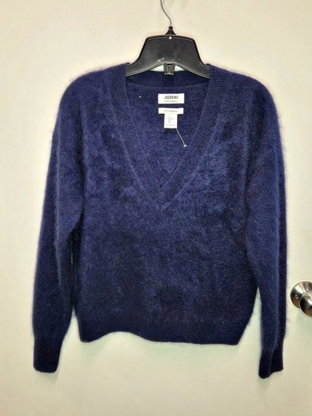 Jason Wu Cashmere V-Neck Sweater in Blue Size Small